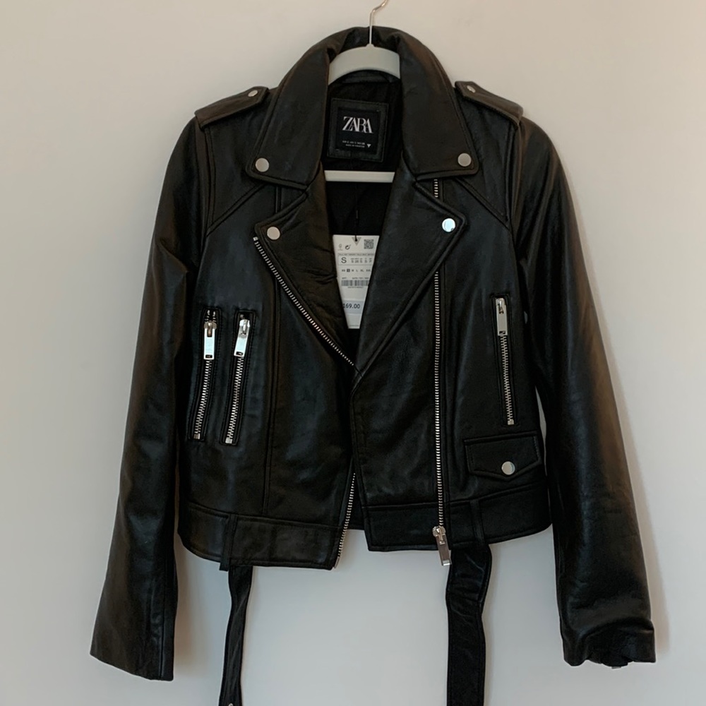MOVING - NEW WITH TAGS - Black Leather Jacket from Zara (SM)
